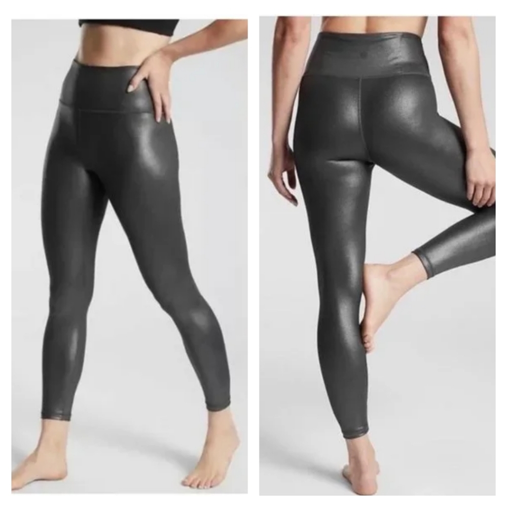 Athleta Elation Shimmer Leather Tights Leggings